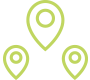 Map markers indicating various locations